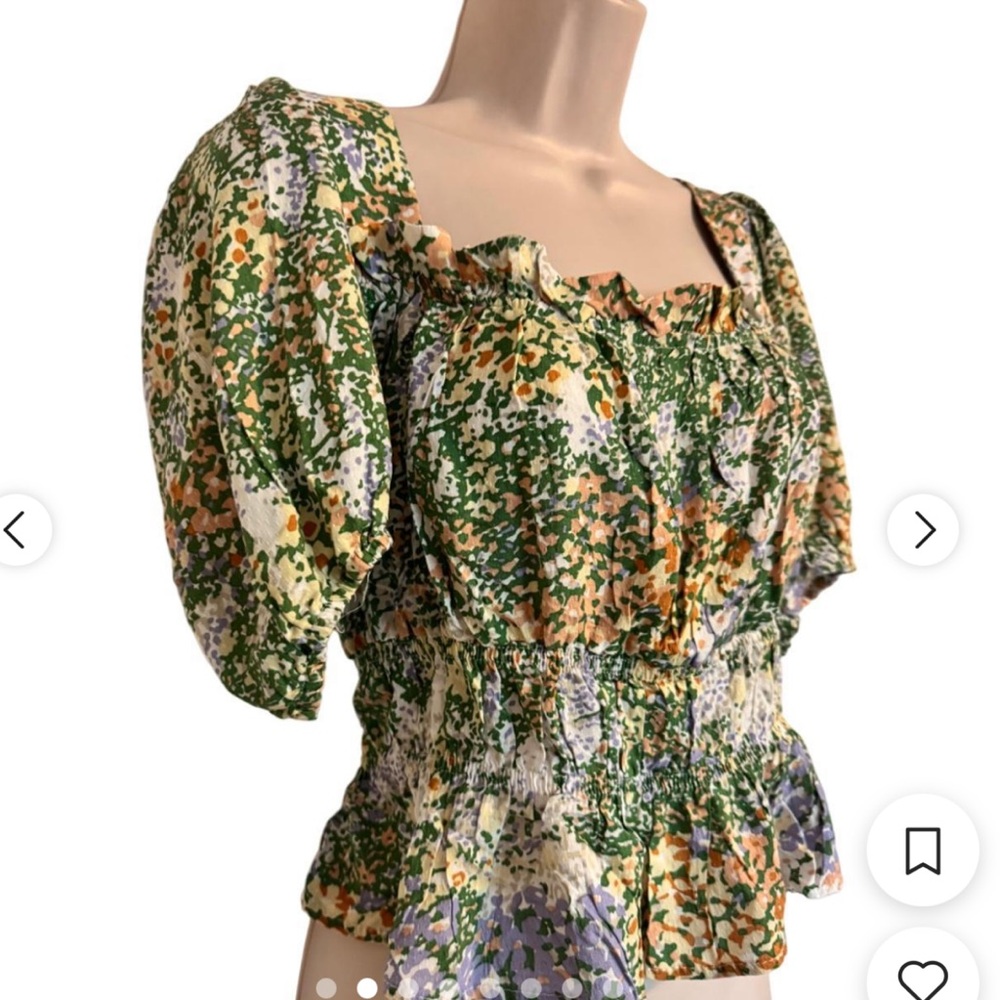 Green floral blouse - Picture 2 of 4